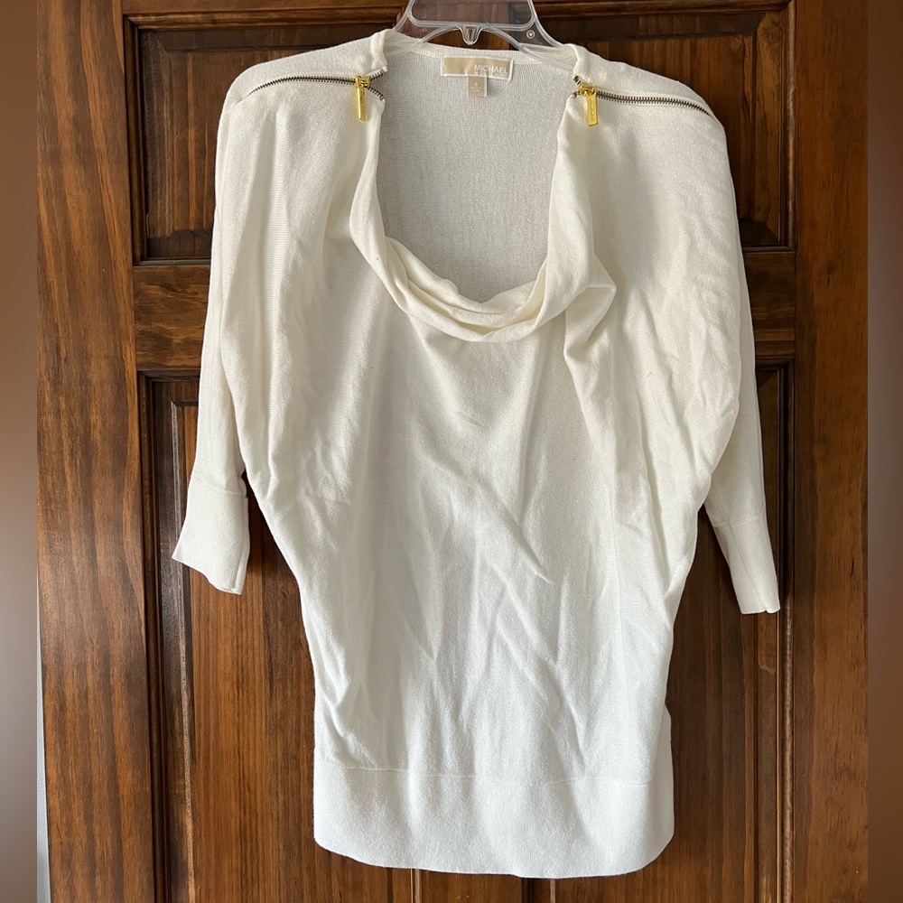 Michel Kors Shoulder Zip Detail Sweater
